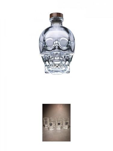 Crystal Head Vodka 0,7 Liter + Three Sixty Vodka SHOT Glas mit Eichstrich 2 & 4 cl - 6 Stück Crystal Head Vodka 0,7 Liter + Three Sixty Vodka SHOT Glas mit Eichstrich 2 & 4 cl - 6 Stück von 1a Schiefer