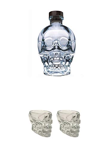 Crystal Head Vodka Magnumflasche 1,75 Liter + Crystal Head Totenkopf aus Glas 1 Stück 29 ml + Crystal Head Totenkopf aus Glas 1 Stück 29 ml von 1a Schiefer