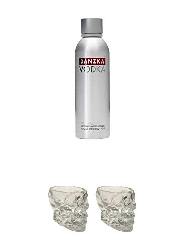 Danzka Vodka Red 0,7 Liter + Crystal Head Totenkopf aus Glas 1 Stück 29 ml + Crystal Head Totenkopf aus Glas 1 Stück 29 ml von 1a Schiefer