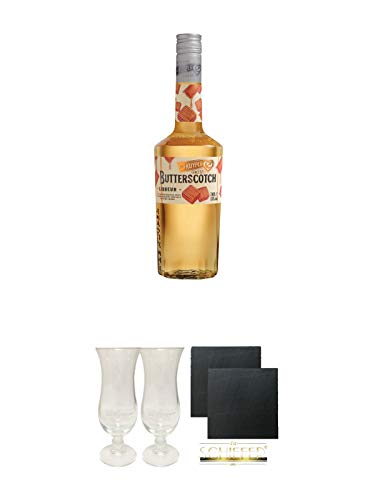 De Kuyper Butterscotch Likör 0,7 Liter + De Kuyper Cocktailglas 2 Stück + Schiefer Glasuntersetzer eckig ca. 9,5 cm Ø 2 Stück De Kuyper Butterscotch Likör 0,7 Liter + De Kuyper Cocktailglas 2 Stück + Schiefer Glasuntersetzer eckig ca. 9,5 cm Ø 2 Stück von 1a Schiefer