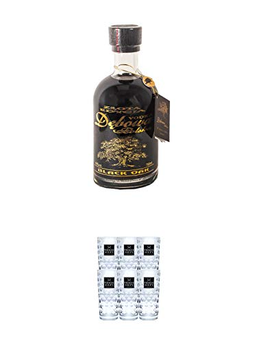 Debowa BLACK Vodka 0,7 Liter + Three Sixty Vodka Gläser 6er Karton von 1a Schiefer