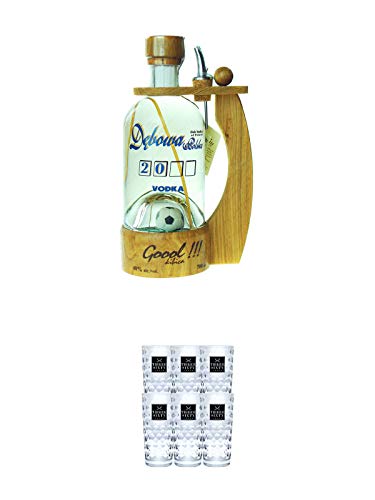 Debowa Fussball mit Henkel GOAL Vodka 0,7 Liter + Three Sixty Vodka Gläser 6er Karton Debowa Fussball mit Henkel GOAL Vodka 0,7 Liter + Three Sixty Vodka Gläser 6er Karton von 1a Schiefer