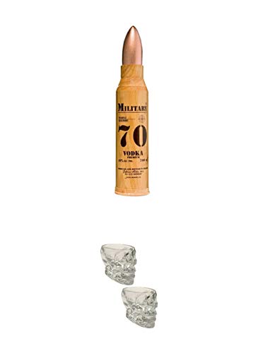 Debowa Military 70 Vodka Premium 40% Vol. 0,7 Liter + Wodka Totenkopf Shotglas 2 Stück Debowa Military 70 Vodka Premium 40% Vol. 0,7 Liter + Wodka Totenkopf Shotglas 2 Stück von 1a Schiefer