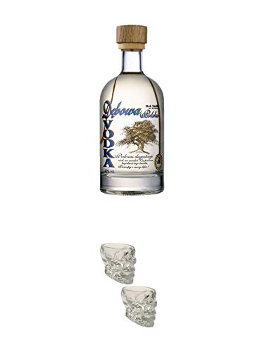 Debowa Vodka 0,5 Liter halbe + Wodka Totenkopf Shotglas 2 Stück von 1a Schiefer