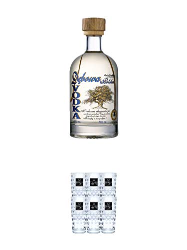 Debowa Vodka 0,7 Liter + Three Sixty Vodka Gläser 6er Karton von 1a Schiefer