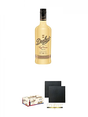 Dooleys Egg Cream Eierlikör 0,7 Liter + Dooleys 6 Stück Gläser + Schiefer Glasuntersetzer eckig ca. 9,5 cm Ø 2 Stück Dooleys Egg Cream Eierlikör 0,7 Liter + Dooleys 6 Stück Gläser + Schiefer Glasuntersetzer eckig ca. 9,5 cm Ø 2 Stück von 1a Schiefer