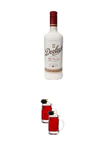 Dooleys Likör White Chocolate mit Wodka 0,7 Liter + Minimaßkrug 5 cl - 0453318-2 Likörgläser von 1a Schiefer