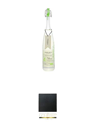 Eden Mill Gin Likör Pear & Cassia Schottland 0,35 Liter + Schiefer Glasuntersetzer eckig ca. 9,5 cm Durchmesser von 1a Schiefer