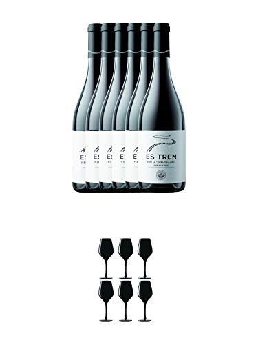 Es Tren Vino Tino Mallorca IGP Rotwein 6 x 0,75 Liter + Blind Tastinglas für Wein Exquisit 6 Gläser - 1477402 von 1a Schiefer
