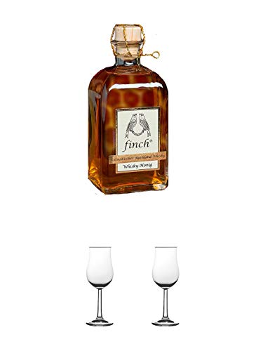 Finch Whisky HONIG LIKÖR 27% 0,5 Liter + Nosing Gläser Kelchglas Bugatti mit Eichstrich 2cl und 4cl 1 Stück + Nosing Gläser Kelchglas Bugatti mit Eichstrich 2cl und 4cl 1 Stück von 1a Schiefer