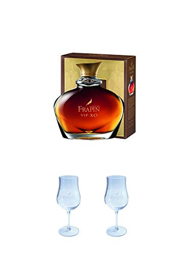 Frapin Cognac V.I.P XO 0,7 Liter + Frapin Cognac Stielglas 1 Stück + Frapin Cognac Stielglas 1 Stück von 1a Schiefer