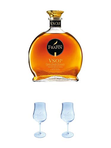 Frapin VSOP 0,7 Liter + Frapin Cognac Stielglas 1 Stück + Frapin Cognac Stielglas 1 Stück von 1a Schiefer