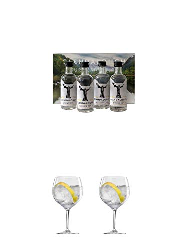 Glendalough Wild Botanical Gin Miniatur Set 4 x 50ml + Ballon Bistro Cubata GIN Glas 1 Stück + Ballon Bistro Cubata GIN Glas 1 Stück von 1a Schiefer