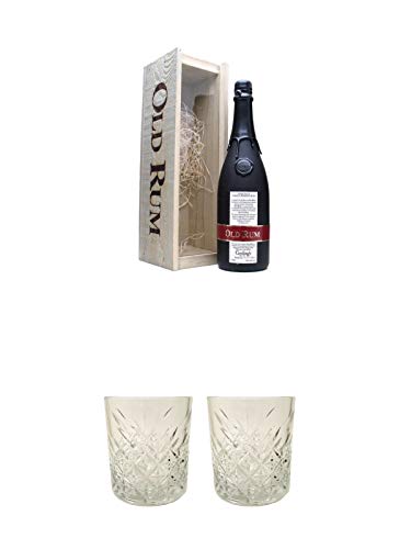 Gosling's OLD RUM Bermudas 0,7 Liter + Rum Glas 1 Stück + Rum Glas 1 Stück von 1a Schiefer