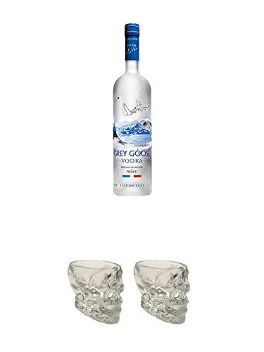 Grey Goose Vodka 0,7 Liter + Wodka Totenkopf aus Glas 1 Stück 29 ml + Wodka Totenkopf aus Glas 1 Stück 29 ml von 1a Schiefer