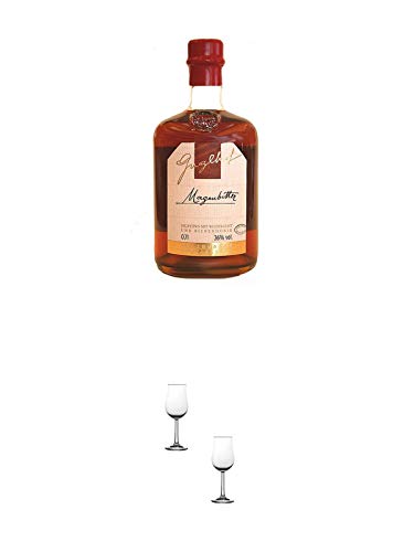 Guglhof Magenbitter mit Honig Österreich 0,7 Liter + Nosing Gläser Kelchglas Bugatti mit Eichstrich 2cl und 4cl - 2 Stück von 1a Schiefer