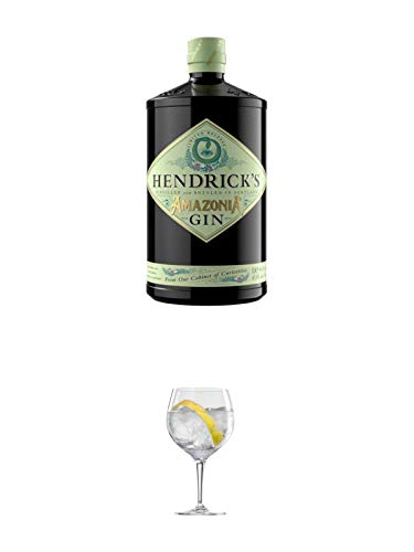 Hendricks - AMAZONIA - Gin 1,0 Liter + Ballon Bistro Cubata GIN Glas 1 Stück von 1a Schiefer