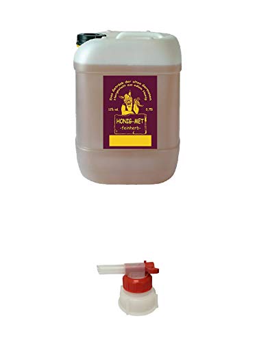 Honig Met feinherb im 10 Liter Kanister + Pumpe für Wikinger Met Kanister von 1a Schiefer
