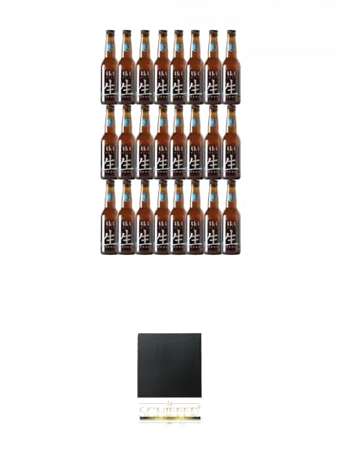 IKI Bio Bier mit grünem Tee ALKOHOLFREI 24 x 0,33 Liter in Flasche inklusive Pfand + Schiefer Glasuntersetzer eckig ca. 9,5 cm Durchmesser IKI Bio Bier mit grünem Tee ALKOHOLFREI 24 x 0,33 Liter in Flasche inklusive Pfand + Schiefer Glasuntersetzer eckig ca. 9,5 cm Durchmesser von 1a Schiefer