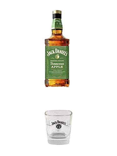 Jack Daniels APPLE 35% 0,7 Liter + Jack Daniels No. 7 Glas mit Eichstrich 2 und 4 cl 1 Stück von 1a Schiefer