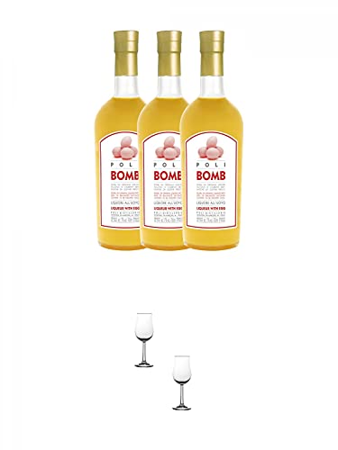 Jacopo Poli Kreme 17 Bomb Likör 3 x 0,7 Liter + Nosing Gläser Kelchglas Bugatti mit Eichstrich 2cl und 4cl - 2 Stück Jacopo Poli Kreme 17 Bomb Likör 3 x 0,7 Liter + Nosing Gläser Kelchglas Bugatti mit Eichstrich 2cl und 4cl - 2 Stück von 1a Schiefer