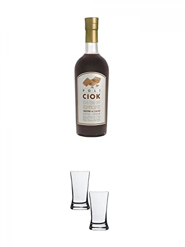 Jacopo Poli Kreme - CIOK - Kakaolikör 0,7 Liter + Stölzle Shotglas/Stamper 2 Stück 2050021 von 1a Schiefer