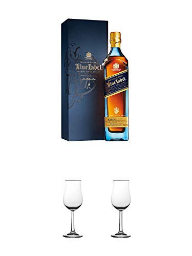 Johnnie Walker Blue Label Blended Scotch Whisky 0,7 Liter + Nosing Gläser Kelchglas Bugatti mit Eichstrich 2cl und 4cl 1 Stück + Nosing Gläser Kelchglas Bugatti mit Eichstrich 2cl und 4cl 1 Stück von 1a Schiefer
