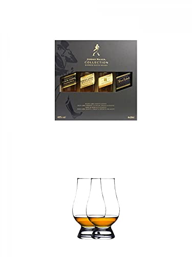 Johnnie Walker Collection NEU 4 x 0,2 Liter + The Glencairn Glas Stölzle 2 Stück von 1a Schiefer