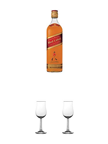 Johnnie Walker Red Label Blended Scotch Whisky 0,7 Liter + Nosing Gläser Kelchglas Bugatti mit Eichstrich 2cl und 4cl 1 Stück + Nosing Gläser Kelchglas Bugatti mit Eichstrich 2cl und 4cl 1 Stück von 1a Schiefer