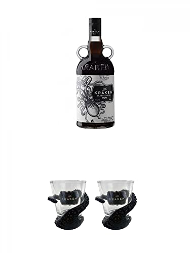 Kraken Black Spiced 0,7 Liter + Kraken Shotglas 2cl 1 Stück + Kraken Shotglas 2cl 1 Stück von 1a Schiefer