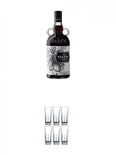 Kraken Black Spiced 0,7 Liter + Rum Gläser von Nachtmann 0068586-0 - 6 Stk. von 1a Schiefer