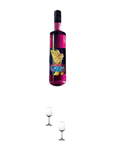 LAYLA der Schuss Pflaumen Likör 0,7 Liter + Nosing Gläser Kelchglas Bugatti mit Eichstrich 2cl und 4cl - 2 Stück LAYLA der Schuss Pflaumen Likör 0,7 Liter + Nosing Gläser Kelchglas Bugatti mit Eichstrich 2cl und 4cl - 2 Stück von 1a Schiefer