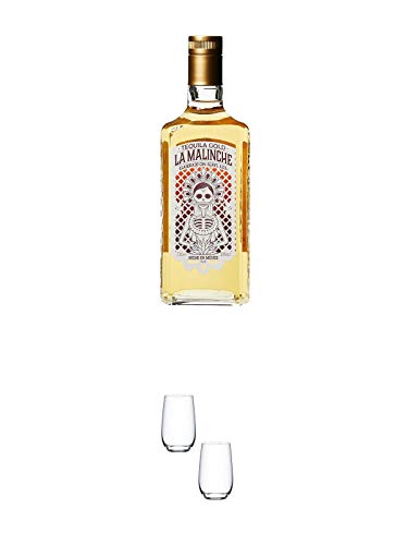 Luis Caballero Tequila La Malinche -GOLD- 0,7 Liter + Tequilaglas Riedel 0414/81-2 Stk. von 1a Schiefer