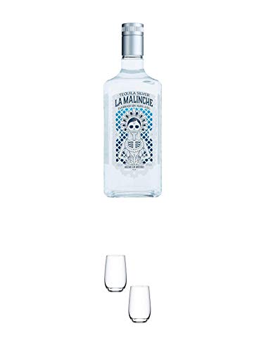 Luis Caballero Tequila La Malinche -SILVER- 0,7 Liter + Tequilaglas Riedel 0414/81-2 Stk. von 1a Schiefer