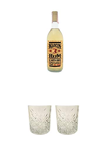 Malecon Carta Oro Rum 3 Jahre Panama 0,7 Liter + Rum Glas 1 Stück + Rum Glas 1 Stück von 1a Schiefer