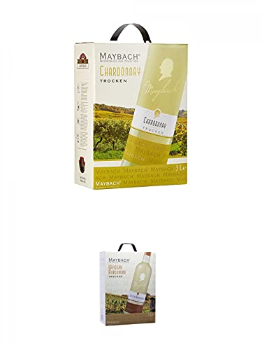 Maybach CHARDONNAY Trocken 3,0 Liter + Maybach WEIßER BURGUNDER Trocken 3,0 Liter Maybach CHARDONNAY Trocken 3,0 Liter + Maybach WEIßER BURGUNDER Trocken 3,0 Liter von 1a Schiefer