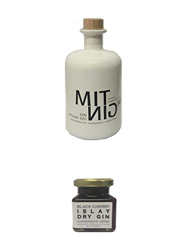 Mitnig 58 Gin - White - 0,5 Liter + Islay Dry Gin Black Cherry Sauerkirsche Marmelade 150 Gramm von 1a Schiefer