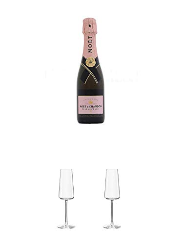 Moet Chandon Brut Rosé Imperial Champagner 0,375 Liter + Stölzle Power Champagnerkelch 1 Stück - 1590029 + Stölzle Power Champagnerkelch 1 Stück - 1590029 von 1a Schiefer