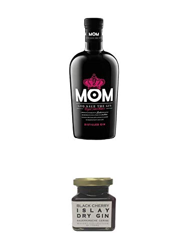 Mom God Save the Gin England 0,7 Liter + Islay Dry Gin Black Cherry Sauerkirsche Marmelade 150 Gramm von 1a Schiefer