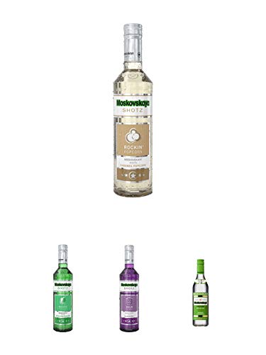 Moskovskaya SHOTZ Rockin Popcorn 0,5 Liter + Moskovskaya SHOTZ Mystic Forest 0,5 Liter + Moskovskaya SHOTZ Sour Berry 0,5 Liter + Moskovskaya Vodka 0,5 Liter Moskovskaya SHOTZ Rockin Popcorn 0,5 Liter + Moskovskaya SHOTZ Mystic Forest 0,5 Liter + Moskovskaya SHOTZ Sour Berry 0,5 Liter + Moskovskaya Vodka 0,5 Liter von 1a Schiefer