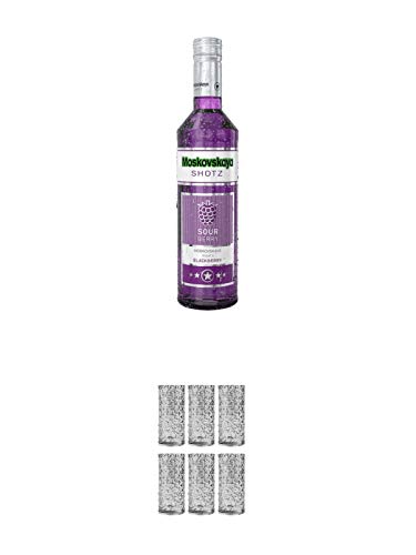 Moskovskaya SHOTZ Sour Berry 0,5 Liter + 9 Mile Highball Vodka Glas 6 Stück Moskovskaya SHOTZ Sour Berry 0,5 Liter + 9 Mile Highball Vodka Glas 6 Stück von 1a Schiefer