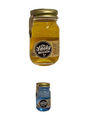 Ole Smoky Moonshine Apple Pie (70 proof) 0,05 Liter Miniatur + Ole Smoky Moonshine Blue Flame (128 proof) 0,05 Liter Miniatur von 1a Schiefer