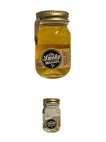 Ole Smoky Moonshine Apple Pie (70 proof) 0,05 Liter Miniatur + Ole Smoky Moonshine White Lightnin (100 proof) im 0,05 Liter Miniatur von 1a Schiefer