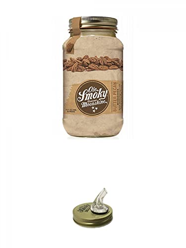 Ole Smoky Moonshine Butter Pecan im 0,5 Liter Glas + Ole Smoky Ausgiesser Ole Smoky Moonshine Butter Pecan im 0,5 Liter Glas + Ole Smoky Ausgiesser von 1a Schiefer