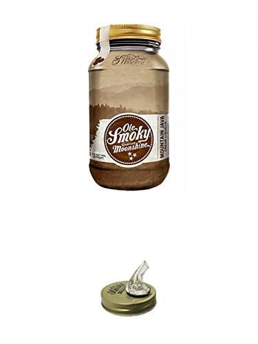 Ole Smoky Moonshine Mountain Java im 0,5 Liter Glas + Ole Smoky Ausgiesser von 1a Schiefer