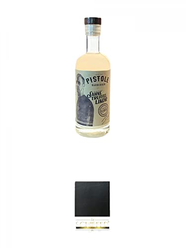 Pistole Sahne-Trüffel Likör 20% 0,5 Liter + Schiefer Glasuntersetzer eckig ca. 9,5 cm Durchmesser Pistole Sahne-Trüffel Likör 20% 0,5 Liter + Schiefer Glasuntersetzer eckig ca. 9,5 cm Durchmesser von 1a Schiefer