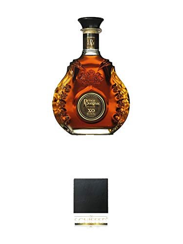 Polignac Cognac XO Royal Frankreich 1,0 Liter Magnum + Schiefer Glasuntersetzer eckig ca. 9,5 cm Durchmesser Polignac Cognac XO Royal Frankreich 1,0 Liter Magnum + Schiefer Glasuntersetzer eckig ca. 9,5 cm Durchmesser von 1a Schiefer