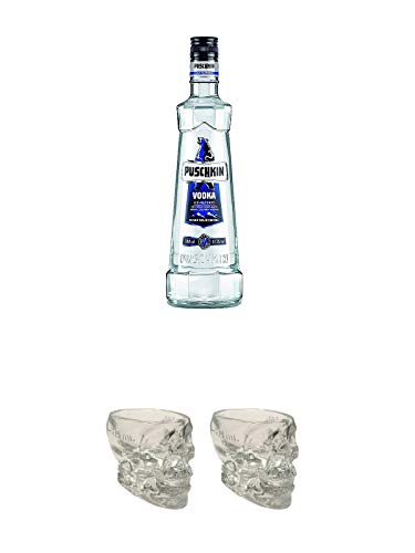 Puschkin Vodka 0,7 Liter + Wodka Totenkopf aus Glas 1 Stück 29 ml + Wodka Totenkopf aus Glas 1 Stück 29 ml Puschkin Vodka 0,7 Liter + Wodka Totenkopf aus Glas 1 Stück 29 ml + Wodka Totenkopf aus Glas 1 Stück 29 ml von 1a Schiefer