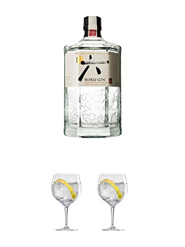 Roku Japanese Craft Gin Gin 0,7 Liter + Ballon Bistro Cubata GIN Glas 1 Stück + Ballon Bistro Cubata GIN Glas 1 Stück von 1a Schiefer