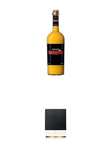 Roner Bombardino Ei-Rum Likör Italien 1,0 Liter + Schiefer Glasuntersetzer eckig ca. 9,5 cm Durchmesser Roner Bombardino Ei-Rum Likör Italien 1,0 Liter + Schiefer Glasuntersetzer eckig ca. 9,5 cm Durchmesser von 1a Schiefer